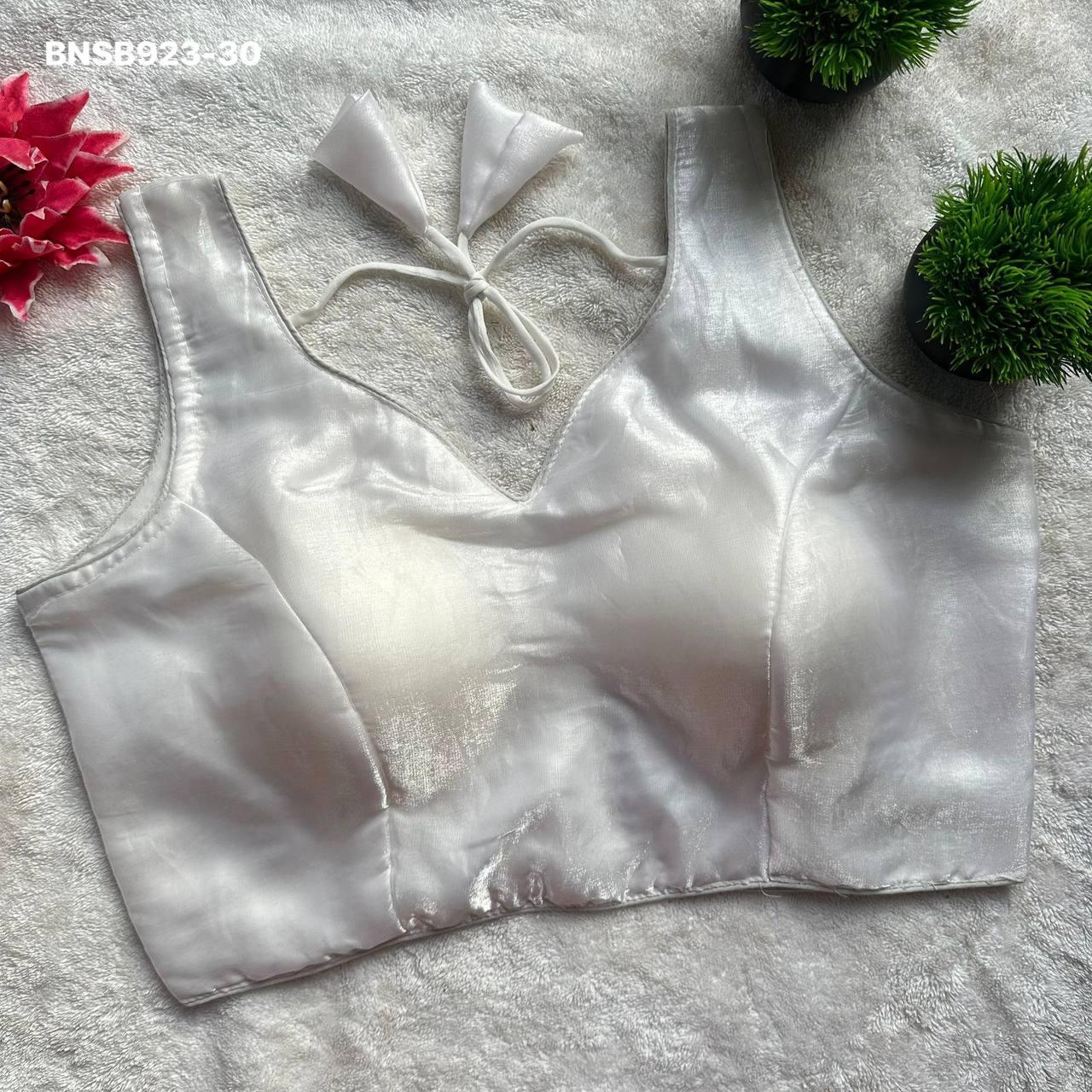 Fendy Pan Neck Fancy Blouse-White